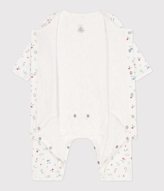 Bodyjama senza piedini in cotone con frutti neonato bianco MARSHMALLOW/bianco MULTICO
