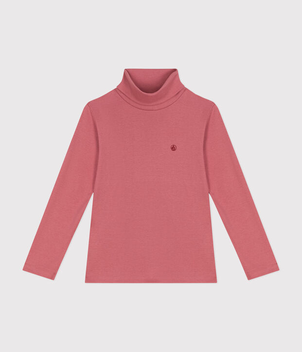 Dolcevita in cotone bambina/bambino rosa