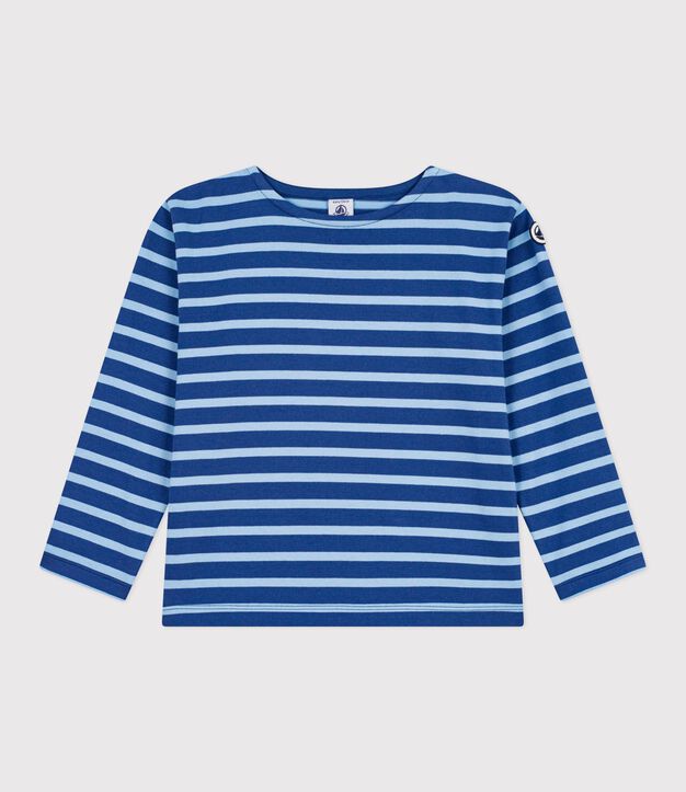 Marini&egrave;re in cotone a righe bambino blu/blu