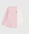 Camicia da notte e leggings bambina in ciniglia rosa JOLI/bianco MULTICO