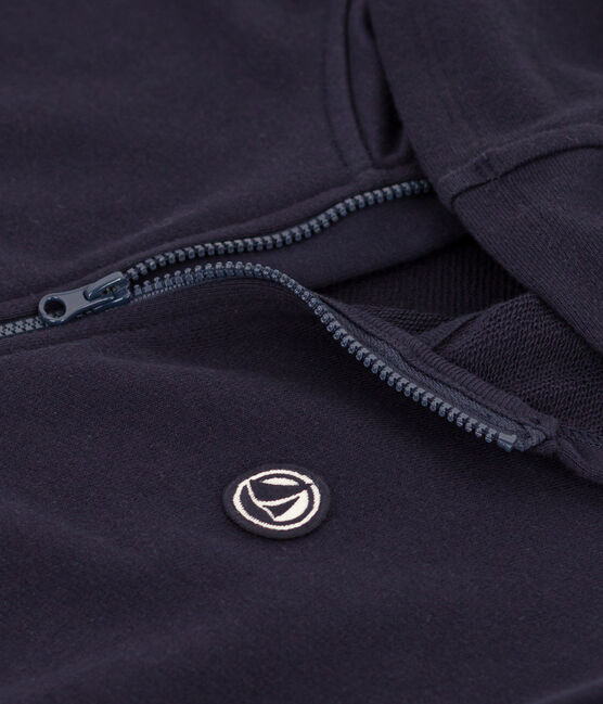 Felpa con zip e cappuccio bambino blu SMOKING