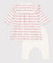 Abito leggings jacquard per bébé in cotone bianco MARSHMALLOW/rosso TERKUIT