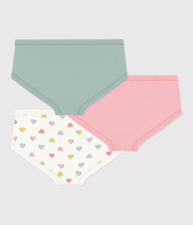 Set di slip a vita alta in cotone a cuori bambino multicolore