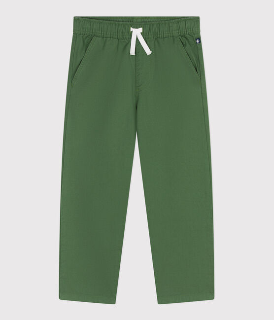 Pantaloni in cotone bambino verde PALMERAIE