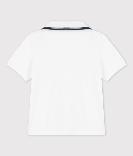 Polo manica corta in jersey bambino bianco MARSHMALLOW