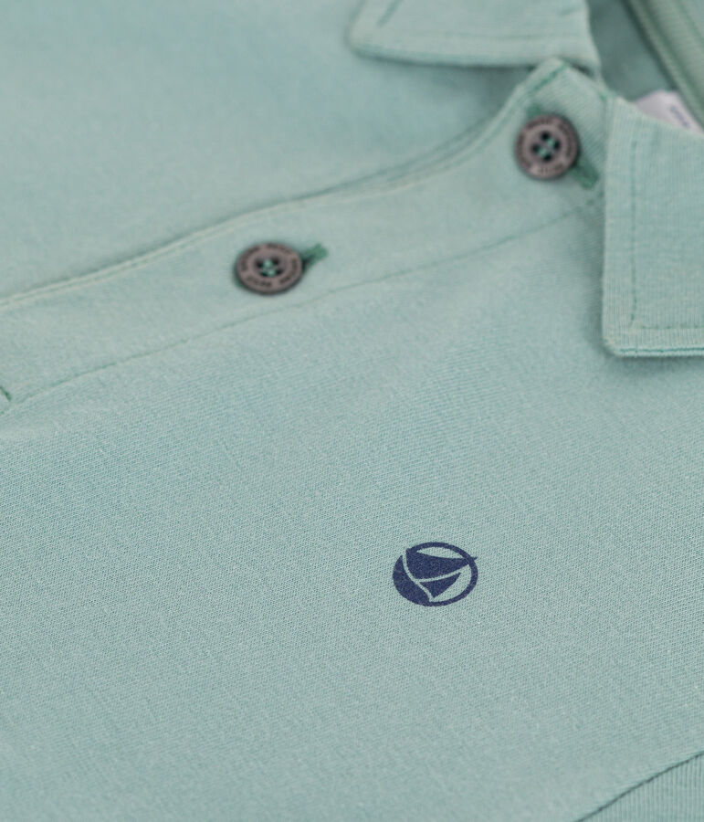 Polo a maniche corte in cotone tinta unita bambino verde PAUL