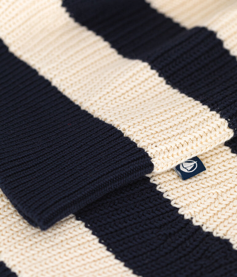 Maglione in cotone donna blu/ecru