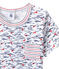 Pigiama corto bambino stampato e rigato bianco ECUME/blu SMOKING/ MULTICO