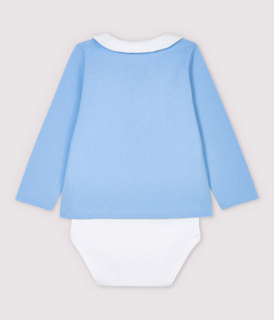 Body camicia con collo bebè maschio blu JASMIN