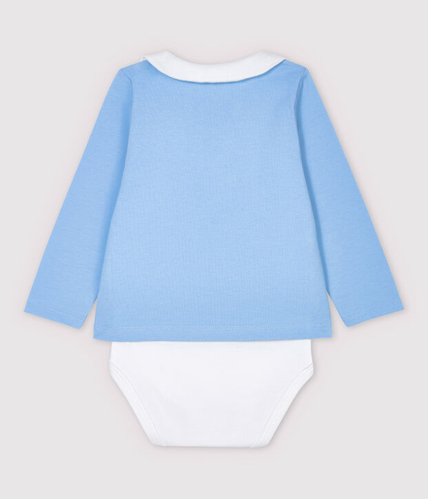 Body camicia con collo beb&egrave; maschio blu