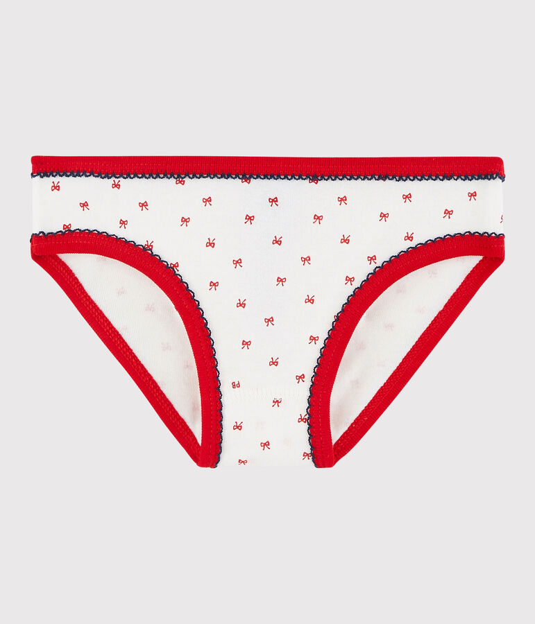 La mutandina in cotone per bambina bianco MARSHMALLOW/rosso FROUFROU