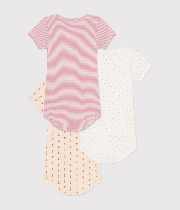 Confezione da 3 body a maniche corte in cotone per neonati multicolore