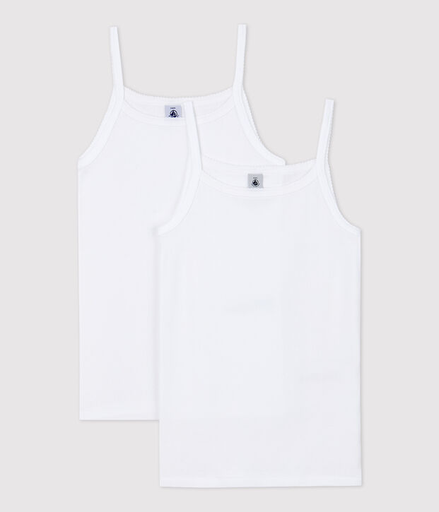 Confezione da 2 canottiere con spalline bianche ragazza multicolore