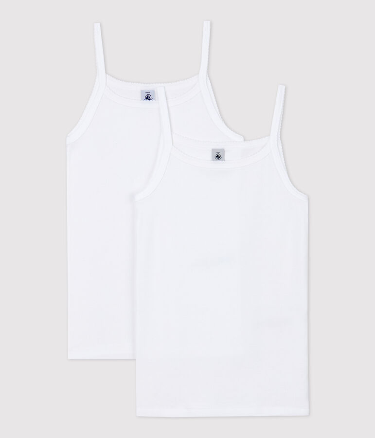 Confezione da 2 canottiere con spalline bianche ragazza multicolore