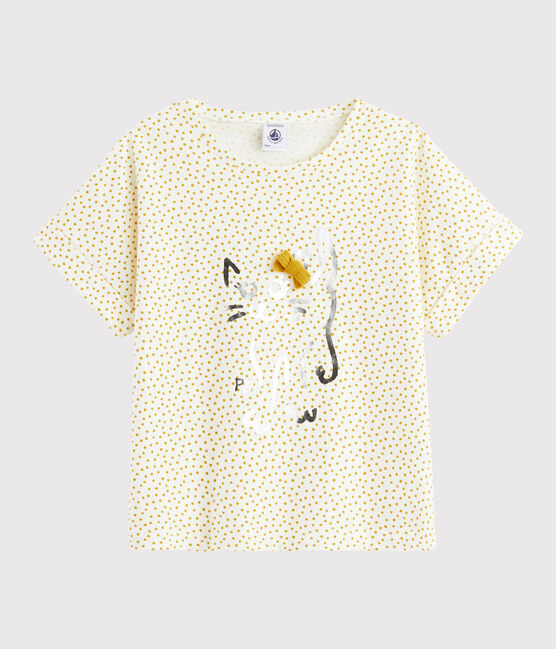 T-shirt con stampa bambina bianco MARSHMALLOW/giallo BOUDOR