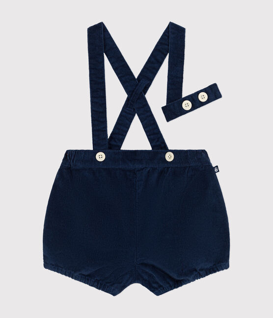 Shorts con bretelle in velluto neonato CREPUSCULE