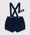 Shorts con bretelle in velluto neonato CREPUSCULE