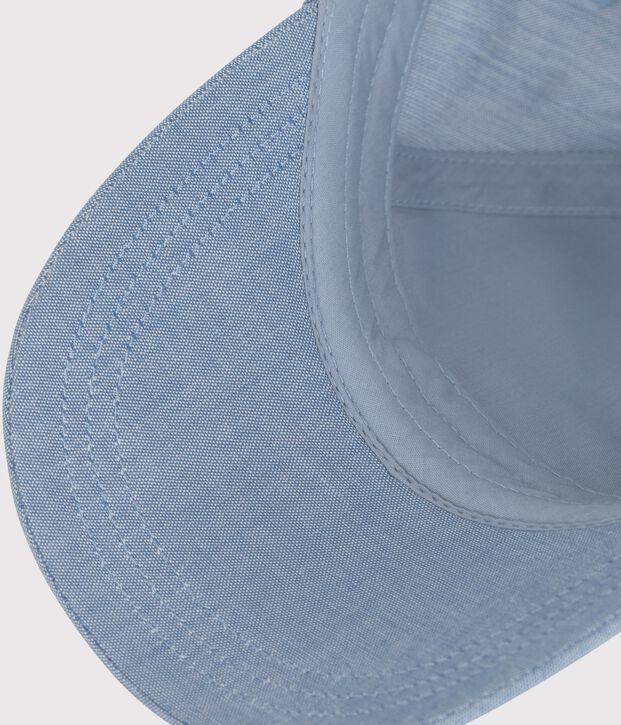 Berretto Petit Bateau in denim chiaro neonato blu