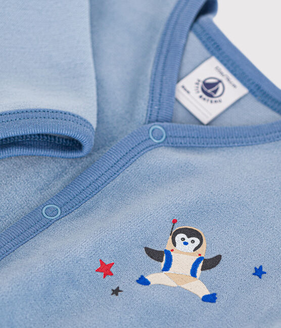 Pigiama in ciniglia neonato blu BEACH