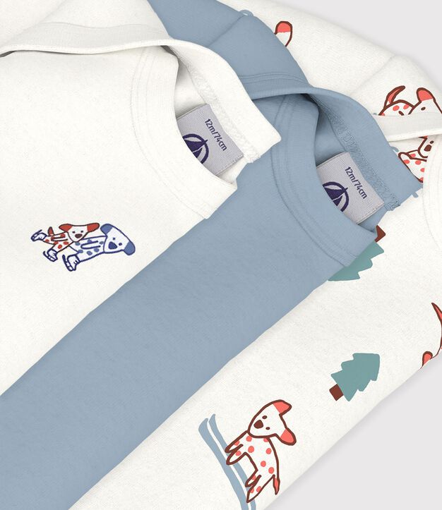 Set di body a maniche lunghe in cotone con cani stampati neonato multicolore