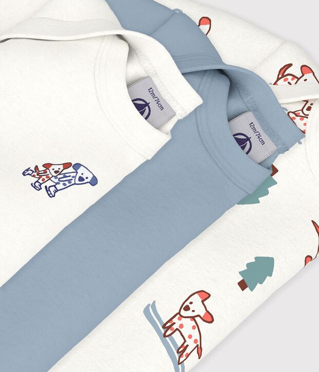 Set di body a maniche lunghe in cotone con cani stampati neonato multicolore