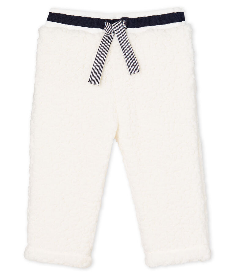 Pantaloni per neonati in lana sherpa bianco
