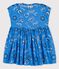 Vestito a maniche corte bebè in popeline in fantasia bandana blu BRASIER/bianco MULTICO