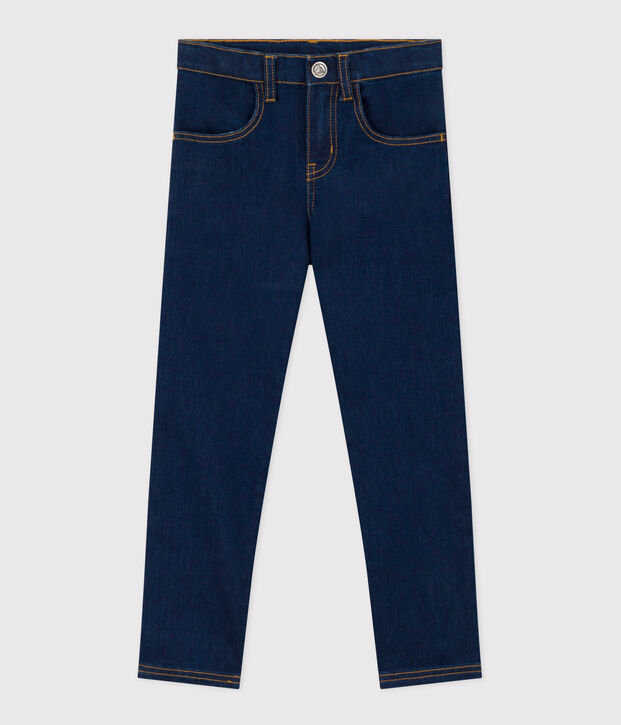 Pantaloni slim in denim bambina blu