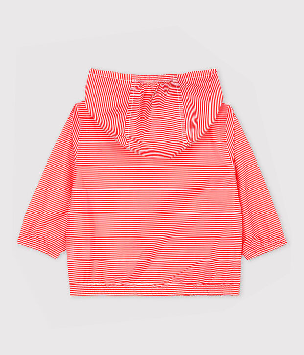 Giacca a vento in poliammide riciclato beb&egrave; femmina/maschio rosa/bianco