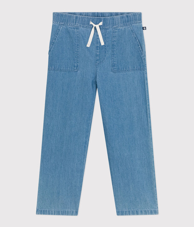 Pantalone dritto in denim leggero bambino blu