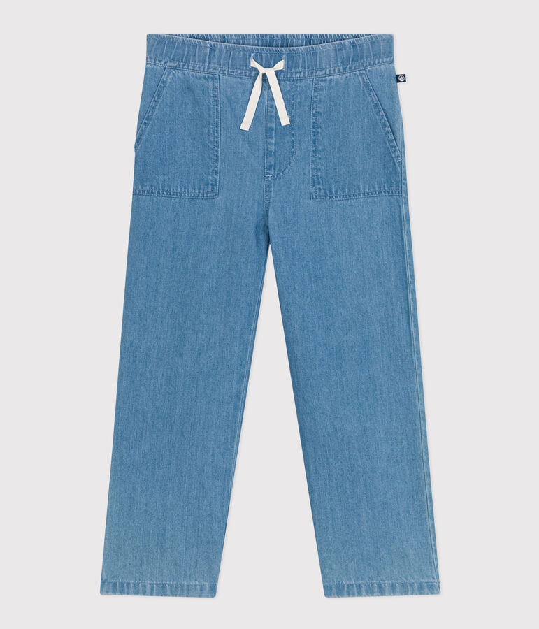 Pantalone dritto in denim leggero bambino blu DENIM CLAIR