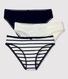 Confezione da 3 slip in cotone elastan Donna