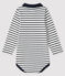 Body manica lunga bebè maschio bianco MARSHMALLOW/blu SMOKING