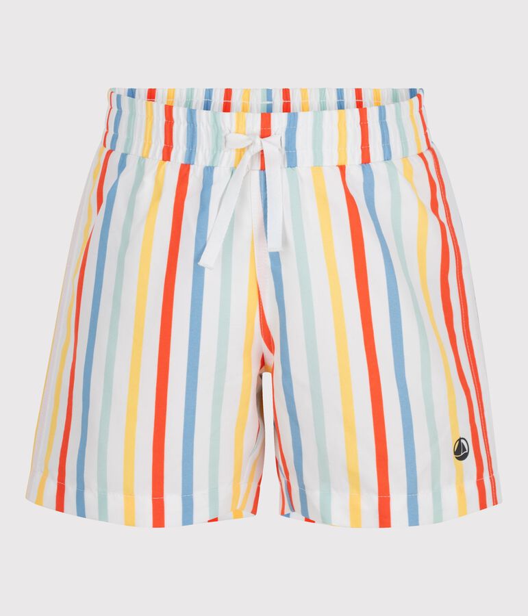 Shorts da mare a righe bambino bianco MARSHMALLOW/bianco MULTICO