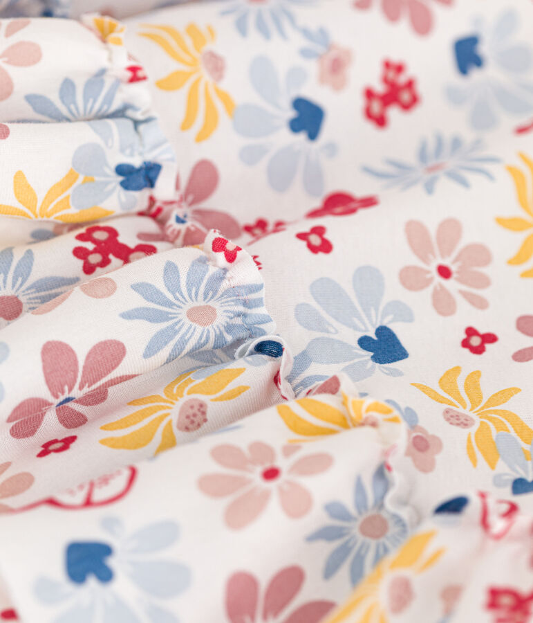 Abito senza maniche in cotone bambina bianco MARSHMALLOW/bianco MULTICO