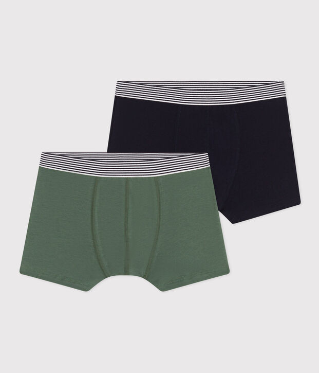 Confezione da 2 boxer in cotone ed elastan junior multicolore