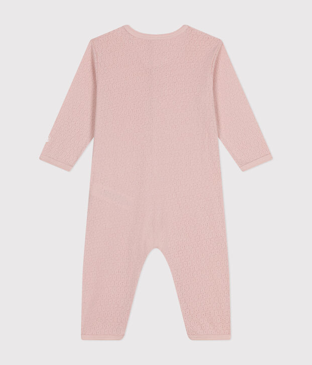 Pigiama beb&egrave; senza piedi in cotone rosa