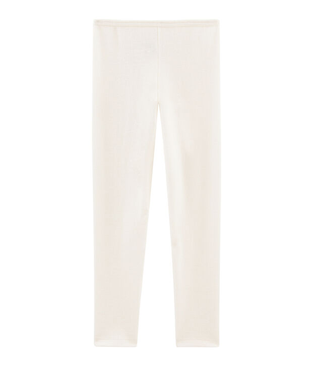 Leggings bambino in lana e cotone beige