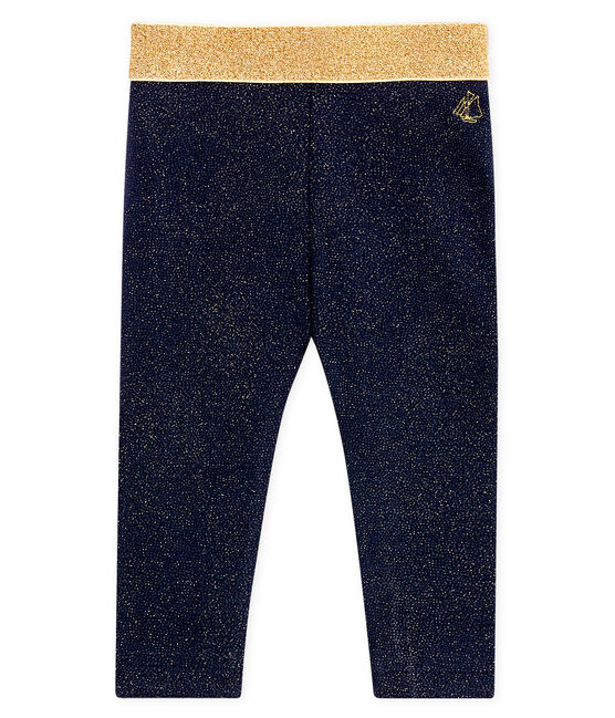 Legging bebè bambina con paillette blu SMOKING/giallo DORE