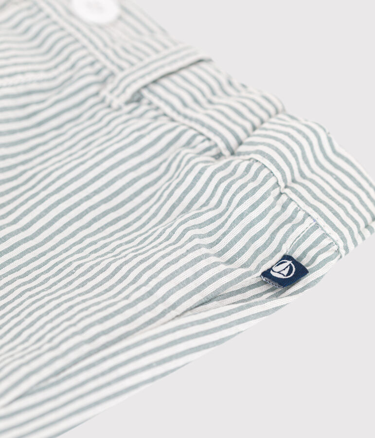 Shorts in seersucker a righe neonato bianco MARSHMALLOW/blu BRUT