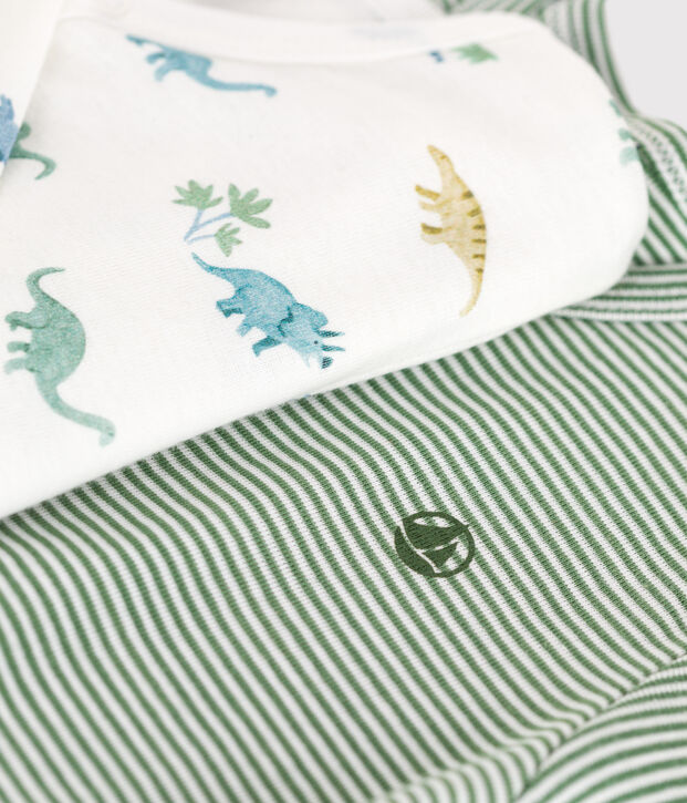 Set di 2 pigiami in cotone con stampa neonato multicolore