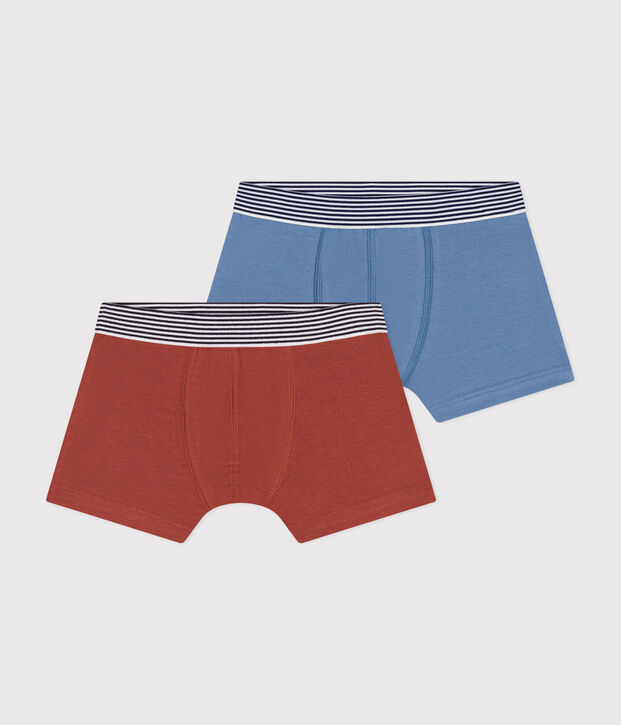 Confezione da 2 boxer in cotone ed elastan bambino multicolore