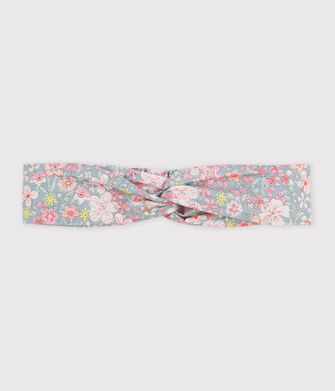 Fascia in popeline con stampa a fiori bambina