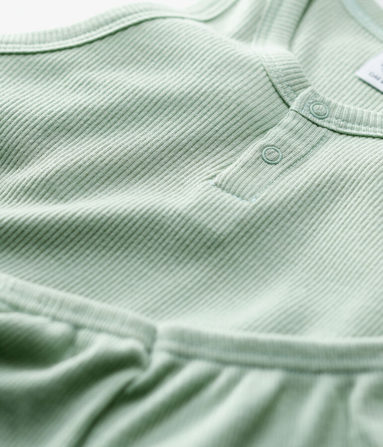 Pigiama corto a tinta unita giada bambino in cotone e Lyocell verde
