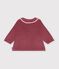 Blusa a maniche lunghe in velluto tinta unita neonata rosa