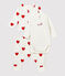 Completo 3 pezzi a cuori rossi bebè in cotone biologico bianco MARSHMALLOW/rosso TERKUIT