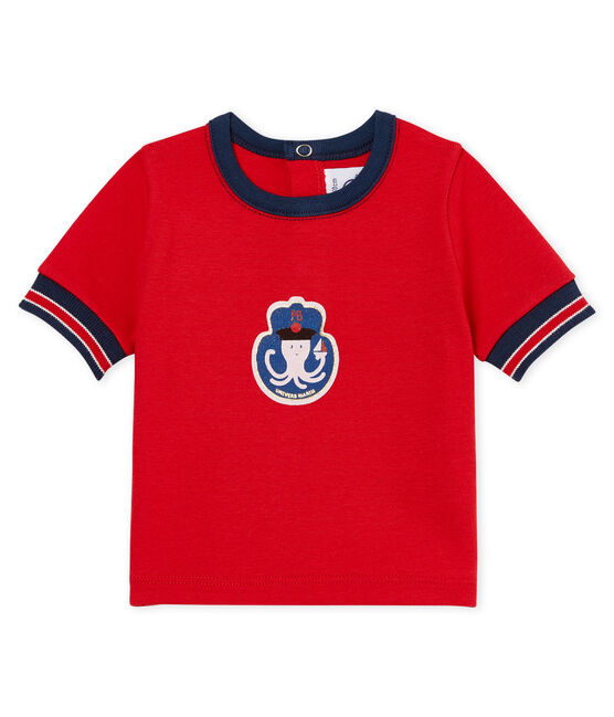 T-shirt mc bebè maschietto fantasia rosso TERKUIT