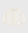 Cardigan in maglia di misto lana e cotone con stelle ricamate neonata bianco MARSHMALLOW/grigio ARGENT