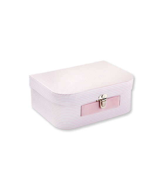 Valigetta multiuso a millerighe rosa VIENNE/bianco ECUME