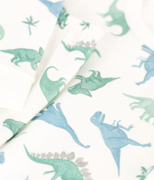 Pigiama per bambini molto aderente in cotone stampato bianco/multicolore